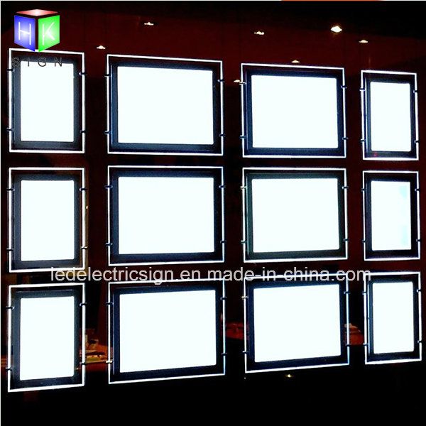 Ceiling Hanging Acrylic Crystal Slim LED Light Box for Floor Display Window