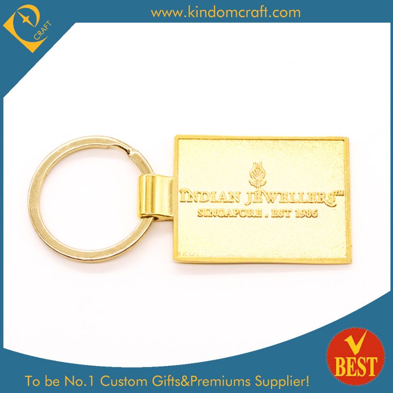 Custom Gold Finished Metal Keychain