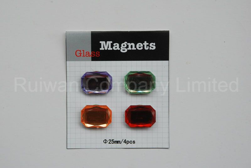 25mm Crystal Glass Refrigerator Magnet for Decoration