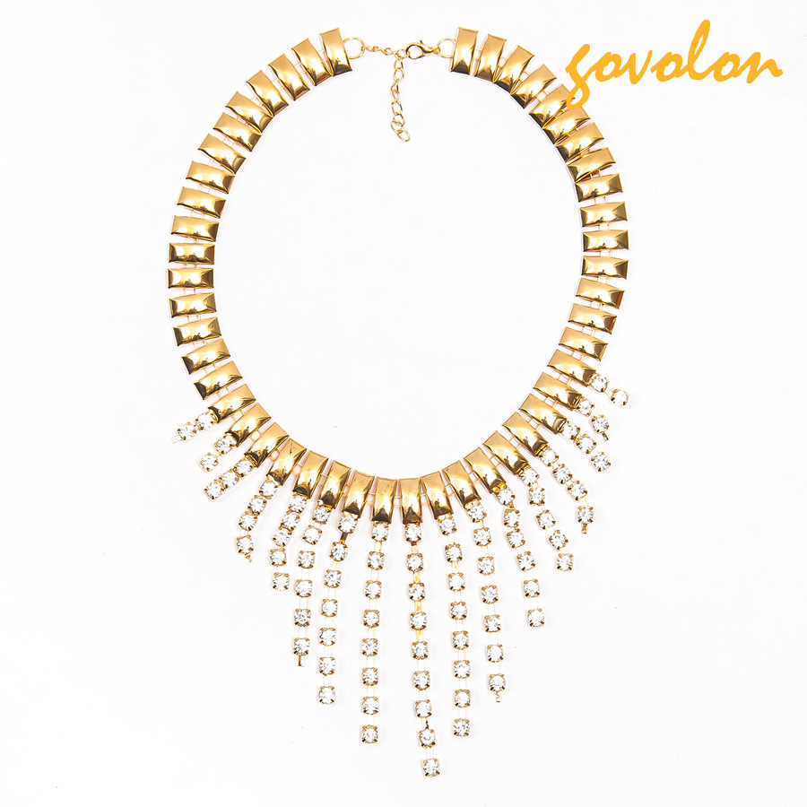 New Fashion Golden Alloy Necklace with Fringe