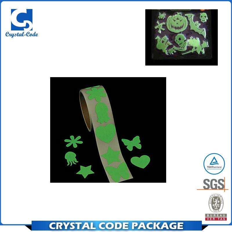 Eco-Friendly Vinyl Material Shinny Luminous Sticker Label