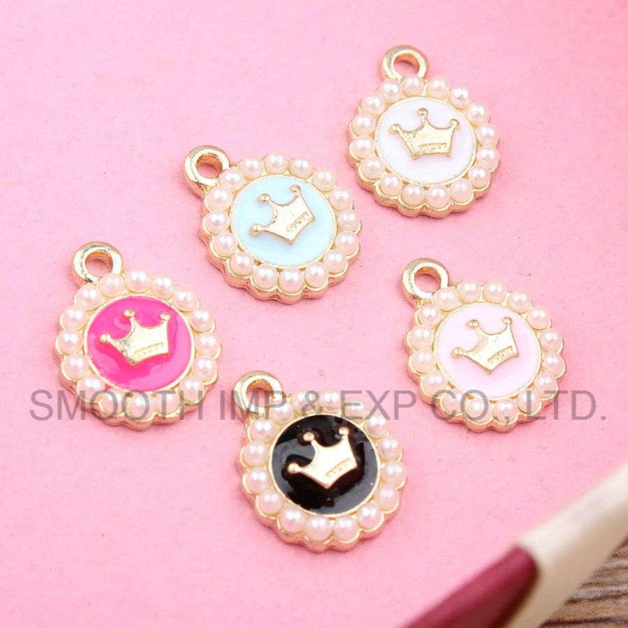 Pearl Alloy Enamel Charm Lockets Pendant for Necklace Bracelet Jewelry