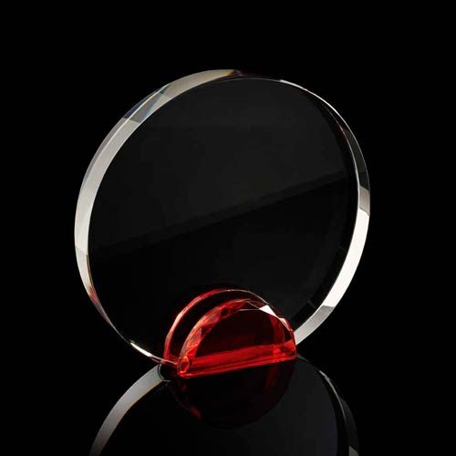 Circular Crystal with Red Base