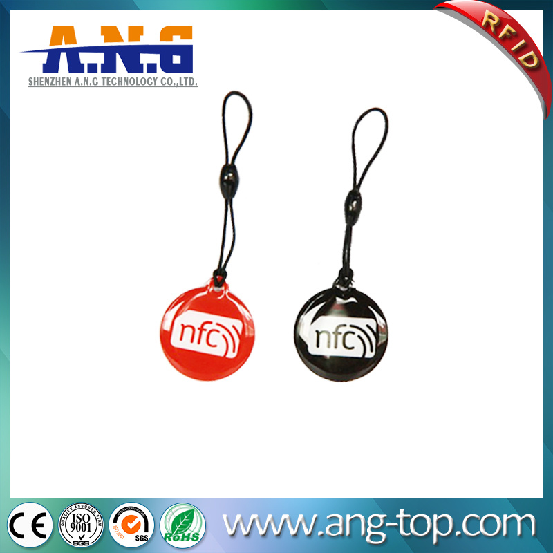 Custom Printed Round RFID Epoxy Key Tags Card with Lanyards