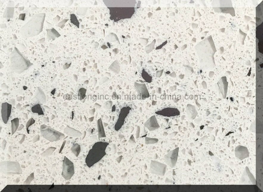 A Grade Quartz Surface Slab, Artificial Stone Double Color Quartz Slab