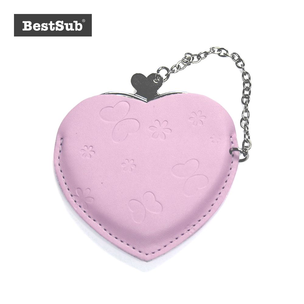 Heart Shaped Hand Mirror with Leather Case (JB17)