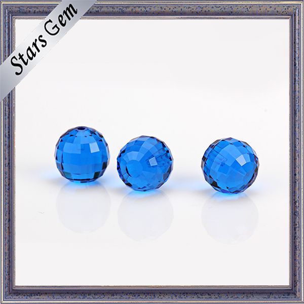 Aquamarine Blue Excellent Faceted Cut Crystal Glass Bead