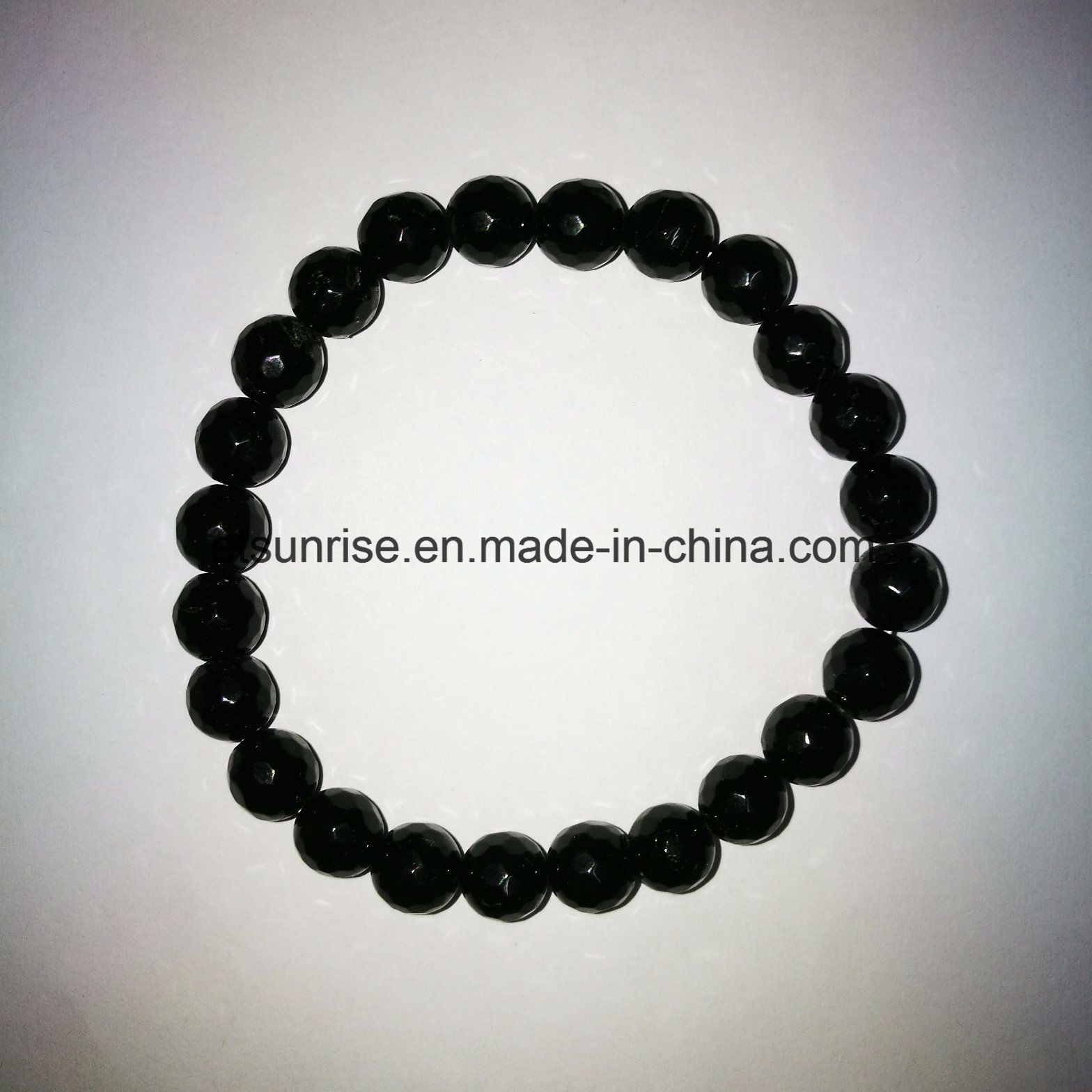 Natural Crystal Black Tourmaline Faceted Beaded Charming Bracelet