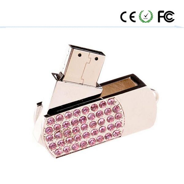 Rotate Diamond Crystal USB Flash Pen Drive Memory Stick Disk