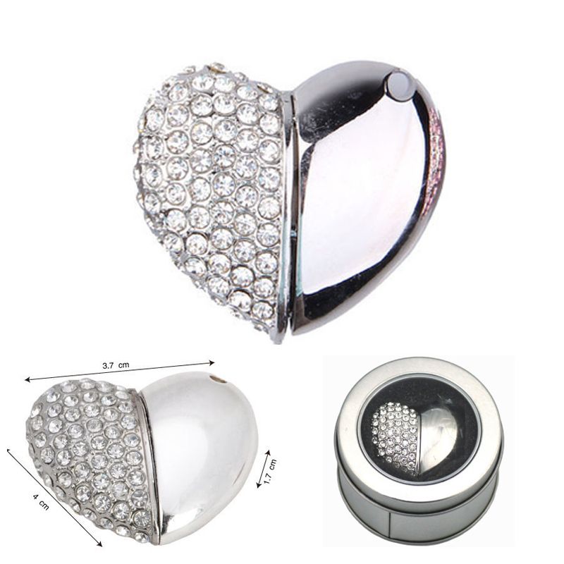 Imitation Heart B Jewelry Diamond USB Flash Drive