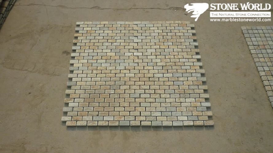 Yellow Slate Mosaic for Wall Decoration (mm036)