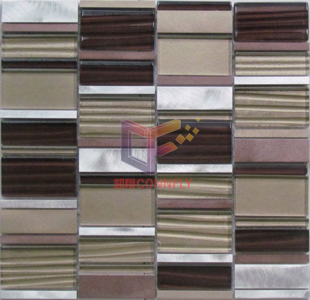 Wave Glass Mix Colored Aluminium Mosaic (CFA59)