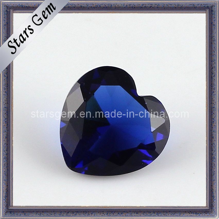 Popular Dark Blue Heart Shape Glass for Jewelry