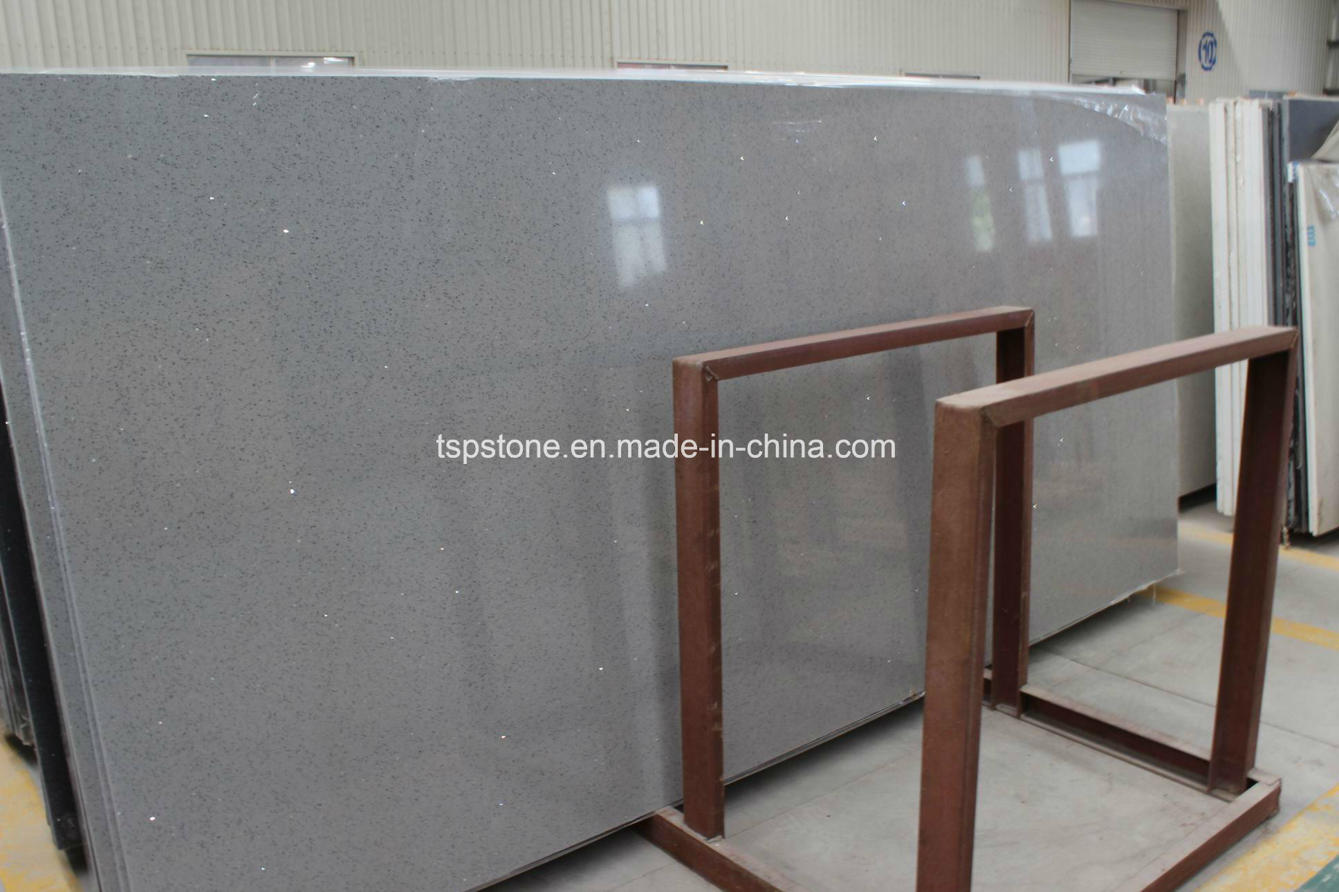 Crystal Light Grey Artificial Stone Quartz for Floor Tile