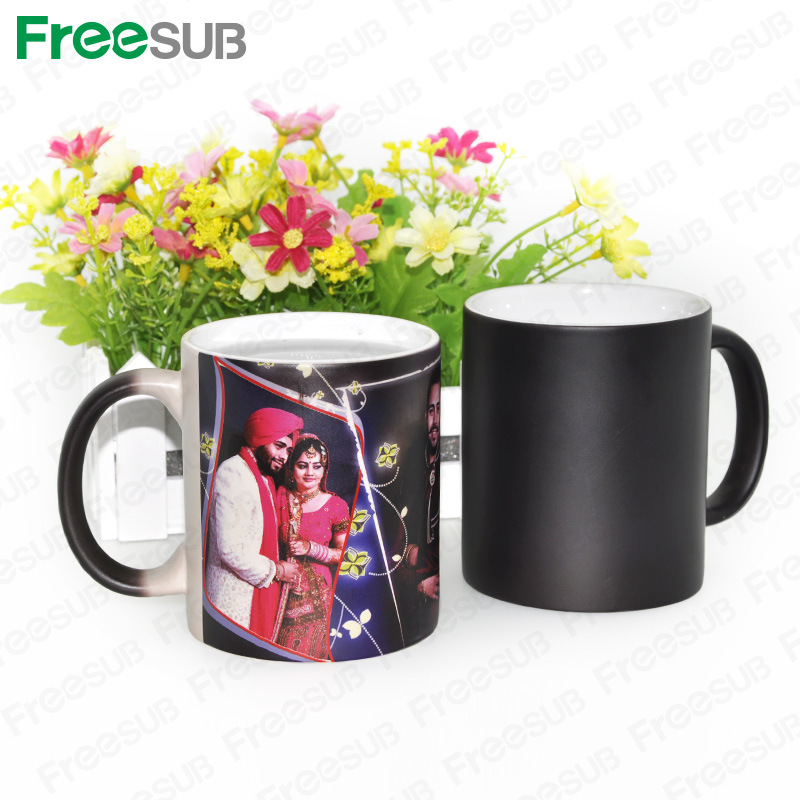 Freesub Whole Sale Sublimation11oz Hot Water Color Changing Mug Skb-05