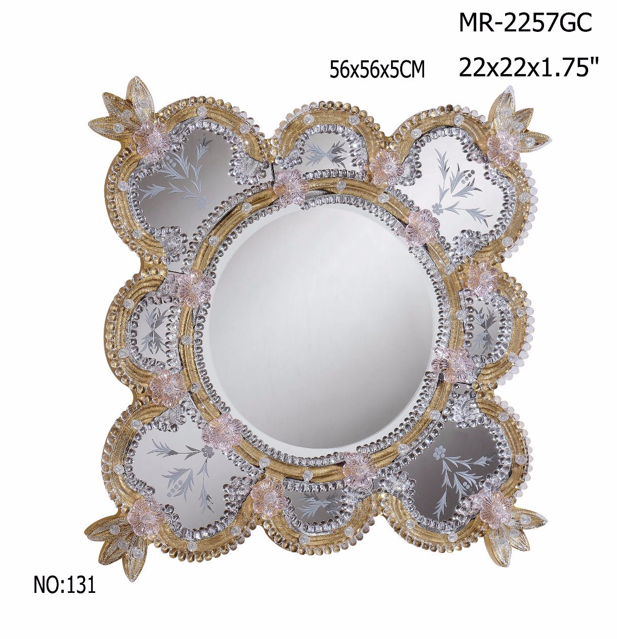 Flower Shape of Crystal Wall Mirror