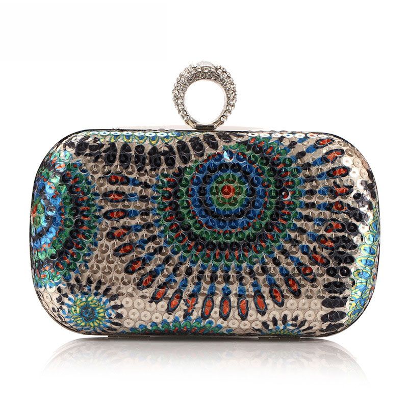 Wholesale Designer Party Bag Fashion Sequin Ring Clutch Bag