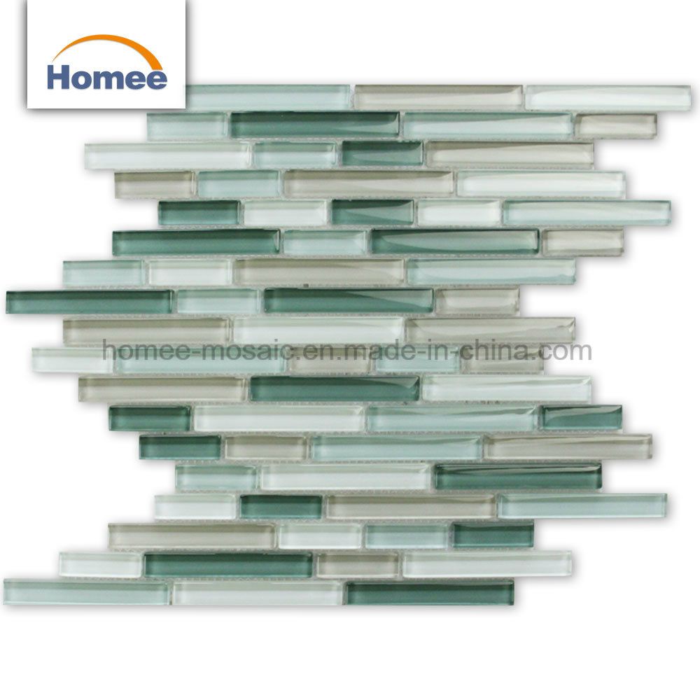 Classic Style Stripped Wall Bathroom Backsplash Glass Mosaic Tile