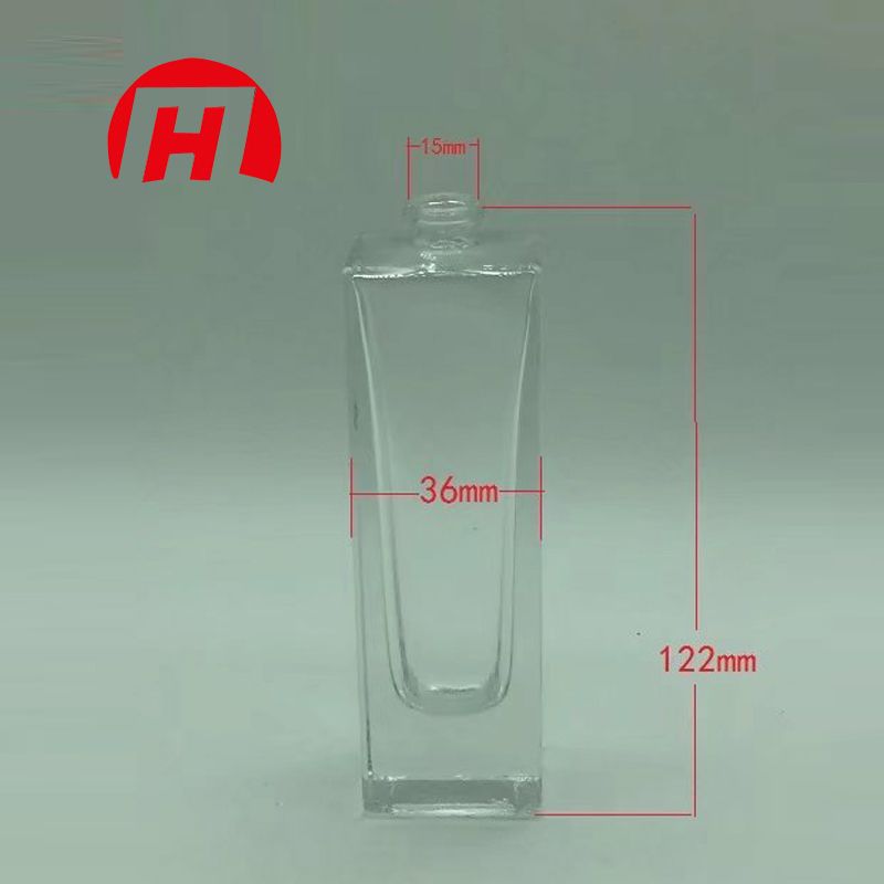 2018 Transparent 50ml Cube Square Cheap Glass Perfume Bottle 