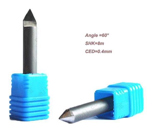 60 Degree PCD Diamond CNC End Mill Bits Cutter for Granite Stone