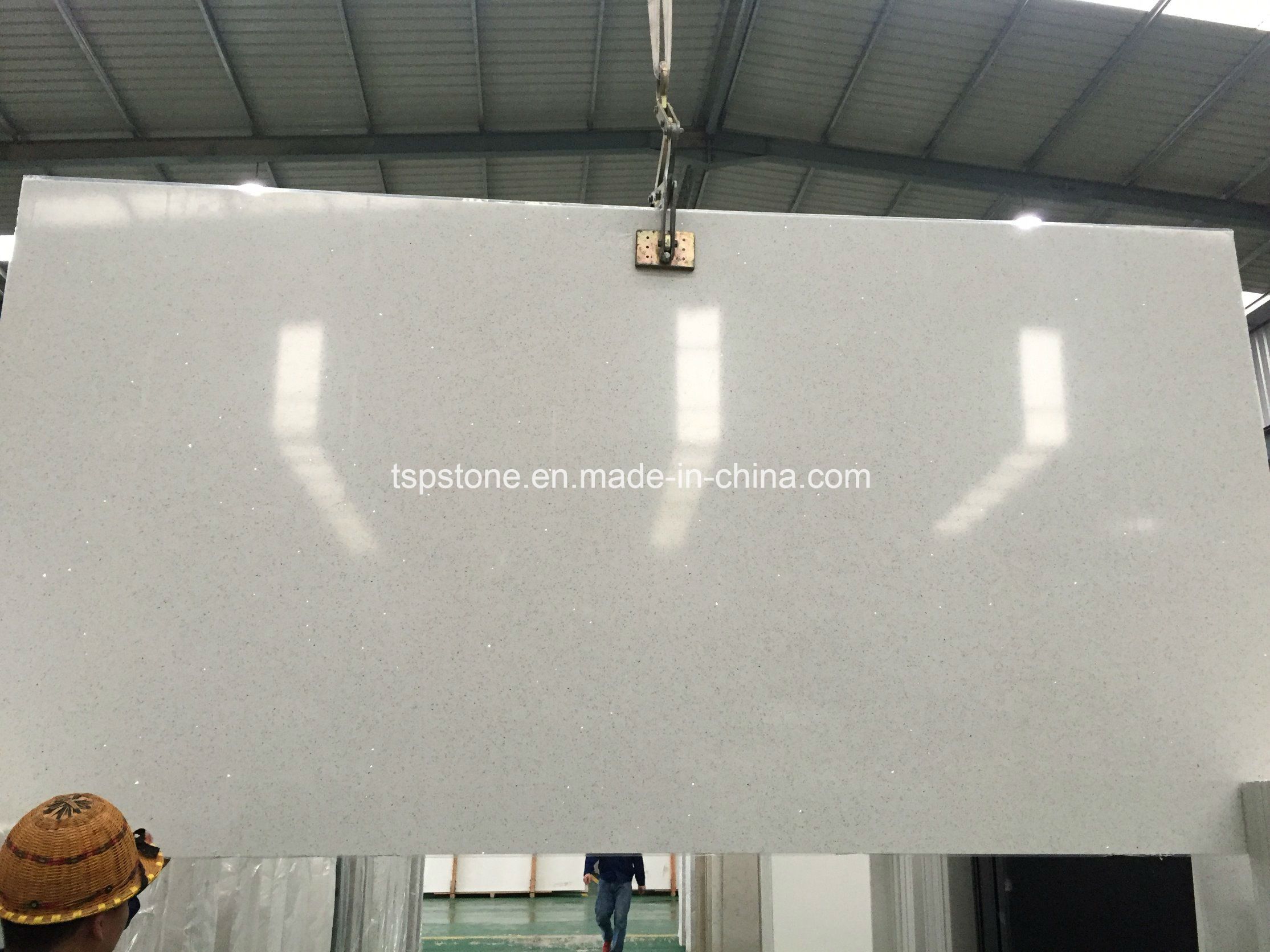 Crystal White Manmade Quartz Stone Tile