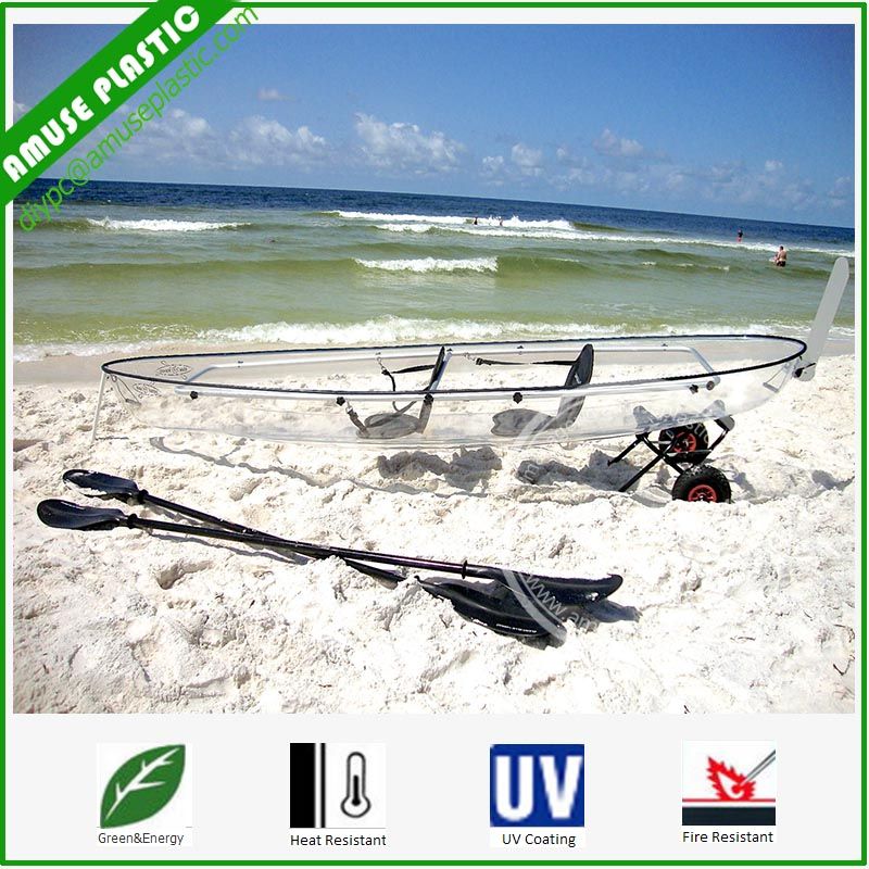 Best Deluxe Seethrough Bottom Clear Plastic Polycarbonate Ocean  Fishing Kayak