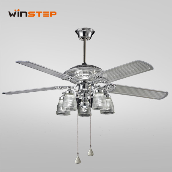 52 Inch Chromeplate Crystal Ceiling Fans with 5 Light