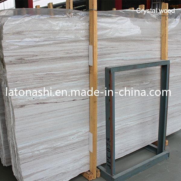 Professional Marble Manufacturer, Natural Stone Crystal White Wood Marble Slab