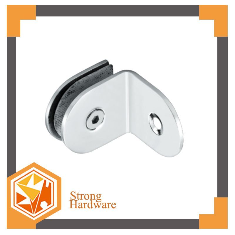 GB-90E SUS/Zinc Alloy Door Clips, 0degree Glass Elliptical Partition Brace