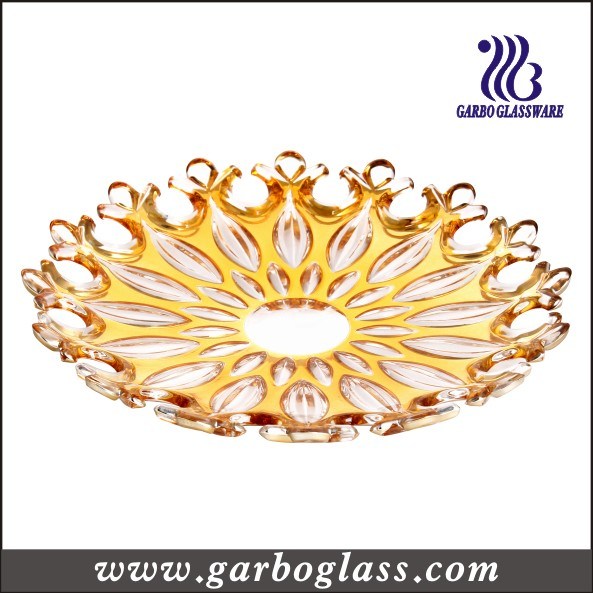 13.6'' Golden Plating Glass Charger Plate