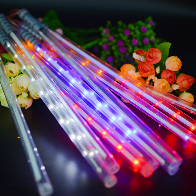 Solar Meteor Shower Rain Tubes LED Light Christmas Valentine Wedding Decoration Fairy String Lights