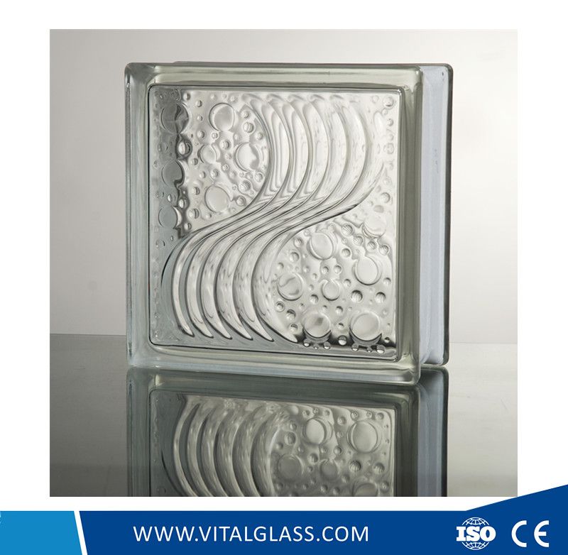 Building Grade Sea Wave Pattern Glass Brick