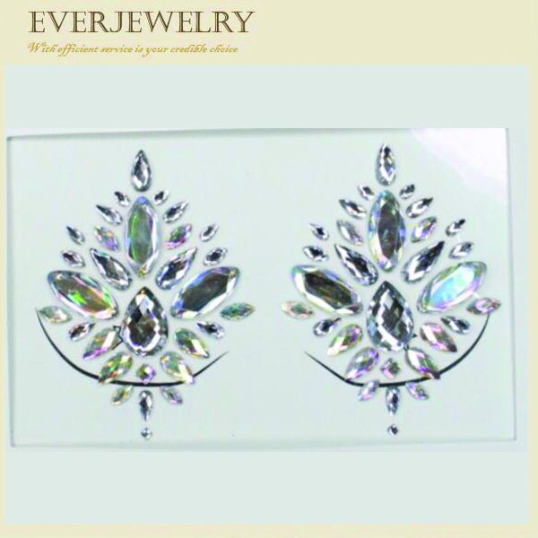 Fashion Rhinestone Skin Safe Jewelry Tottoo Eyes Crystal Sticker