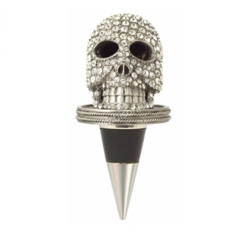 New Arrived Crystal Encrusted Skull Bottle Stopper