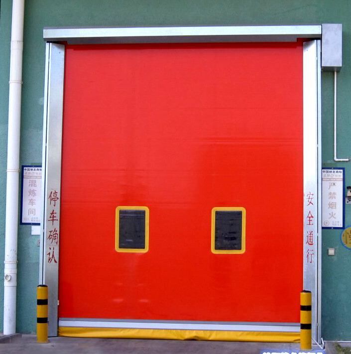 Aluminum Frame Wind Proof High Speed PVC Self Recovery Rapid Rolling Door