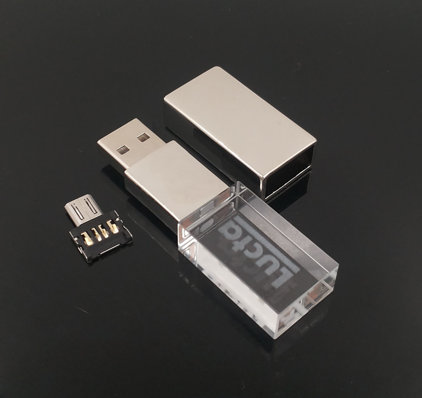 Free 3D Inside Logo Custom Photography Glass Crystal USB 2.0 Flash Drive Memory 2-32g