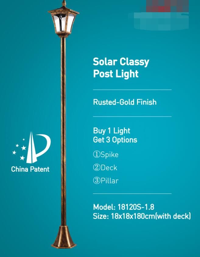 Solar Glassy Post Light -18120s-1.8