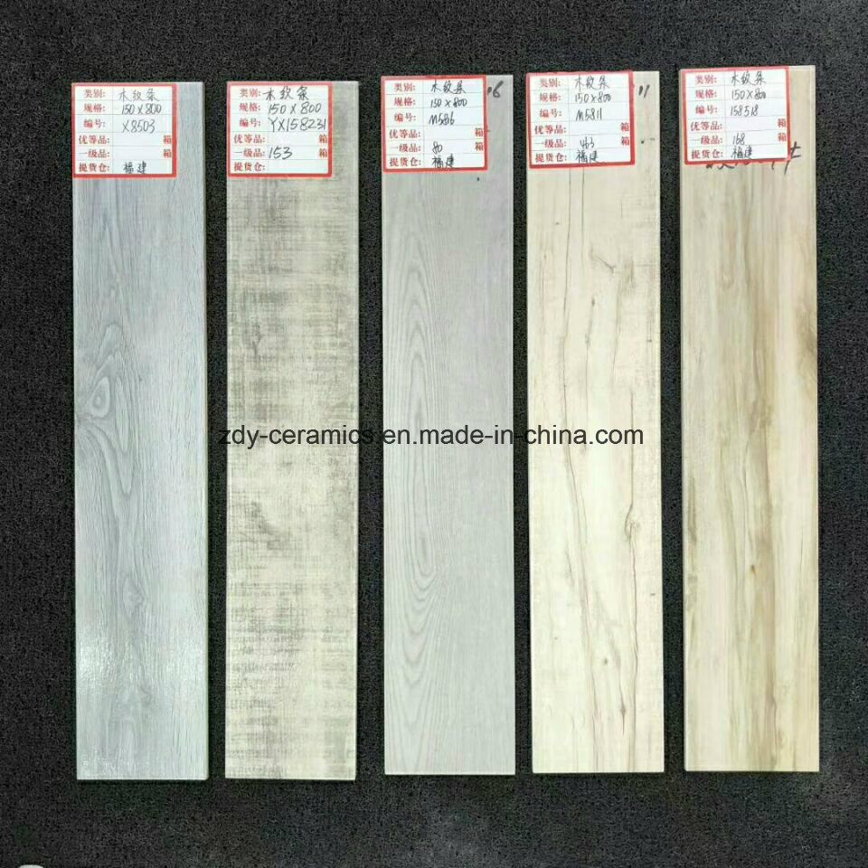 Hot Building Material 15X80cm Natural Wooden Ceramic Wood Flooring Tiles