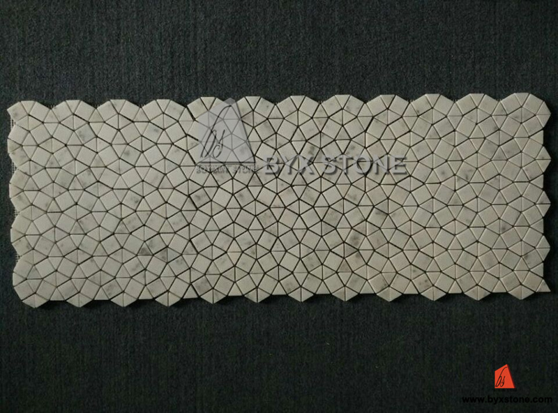 Natural Marble Wave Pattern Mosaic for Kitchen / Vanity-Top Tile