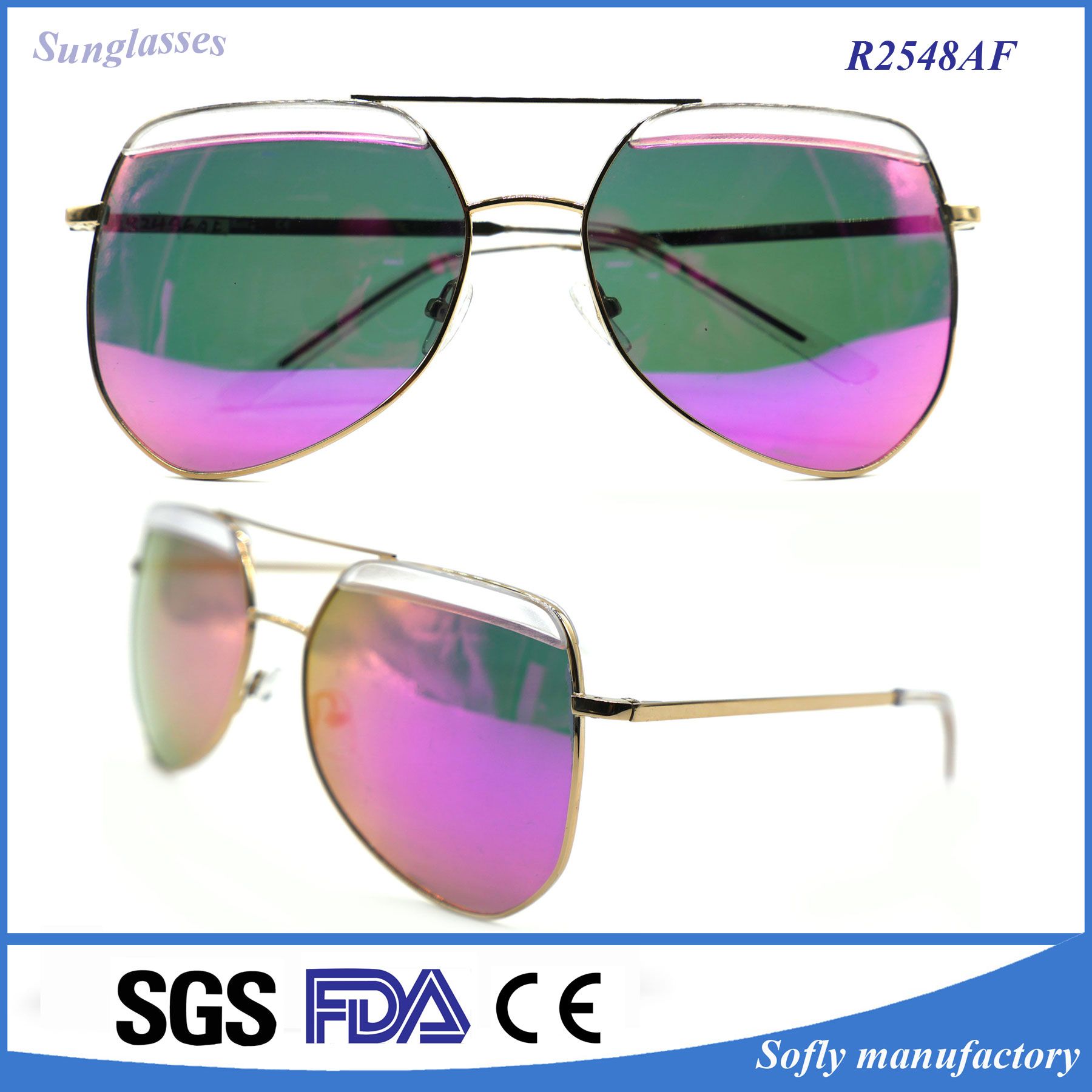 New Fashion Avaitor Polarized Mirror Metal Eyewear