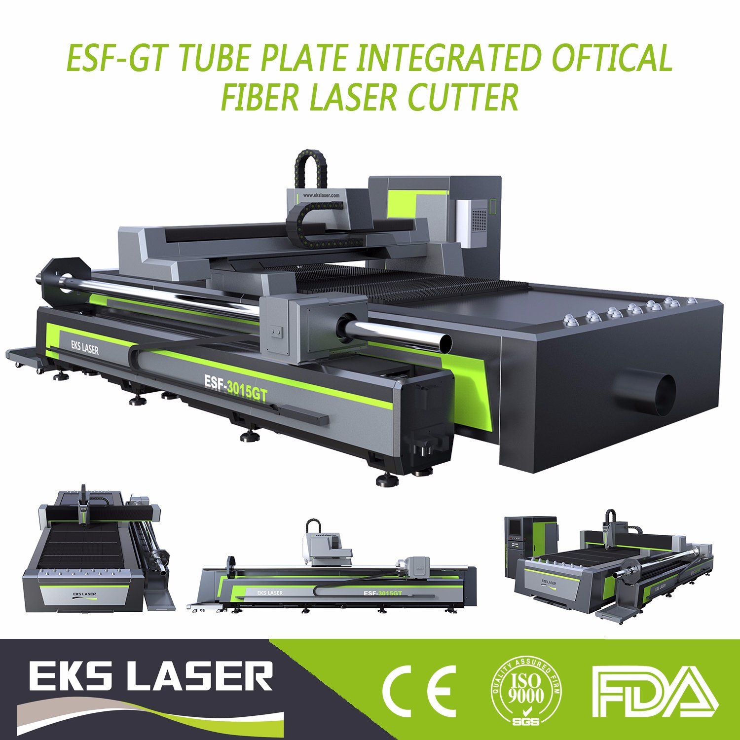 Eks 1000W, 1500W, 2000W Fiber Laser Marker Marking Machine for Stainless Steels Metal Aluminum