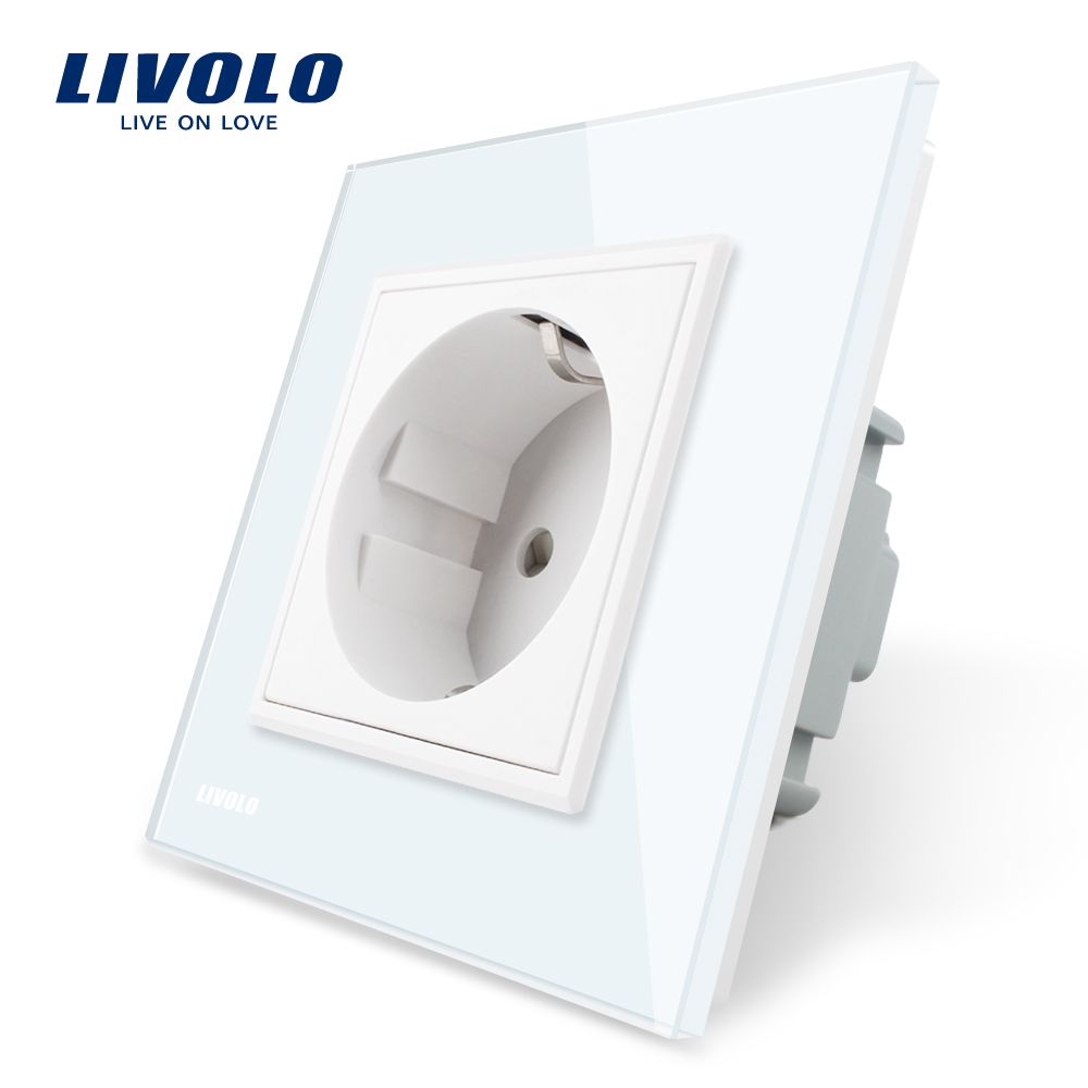 Livolo EU Crystal Glass Universal Wall Switched Socket (VL-C7-C1EU-11)