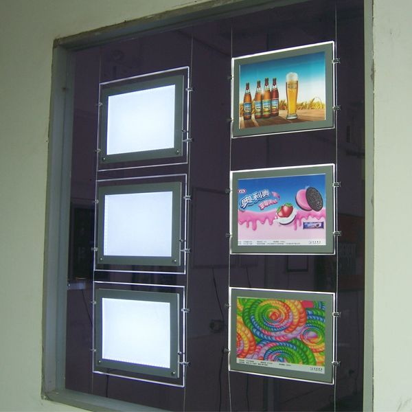 Hanging Crystal Light Box LED Window Display with Real Estate Window Show