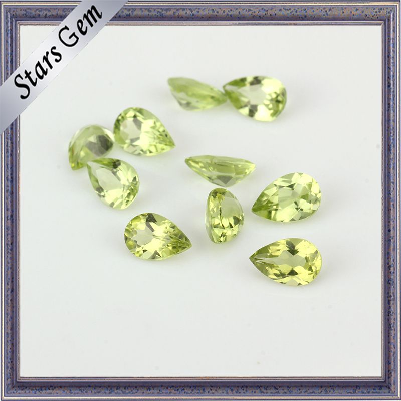 Tear Drop Natural Peridot Stone for Jewelry