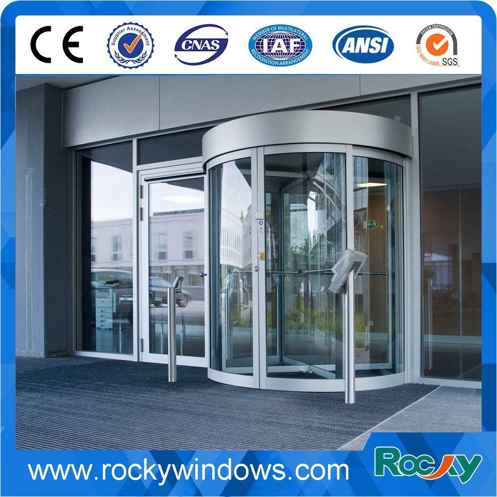 China Manufacturer Tempered Glass Crystal Revolving Door