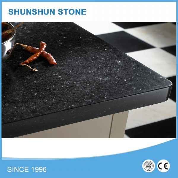 Top Quality Cheap Polished Black Crystal Quartz Kitchen Countertop