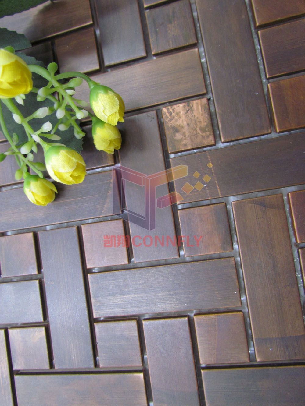 Puzzle Pattern Copper Decorative Mosaic (CFM1021)