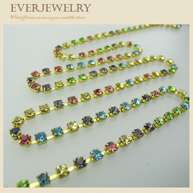 Multi-Color Rhinestone Cup Chain