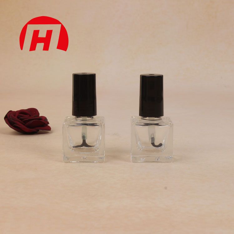 Square Transparent Glass Nail Polish Bottle with Lids