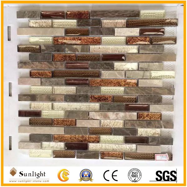 Mix Color Crystal Glass Mosaic Tile for Wall/Kithen Back Splash